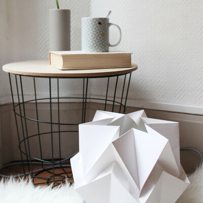 Bicolour Origami Table Lamp - M - Silver