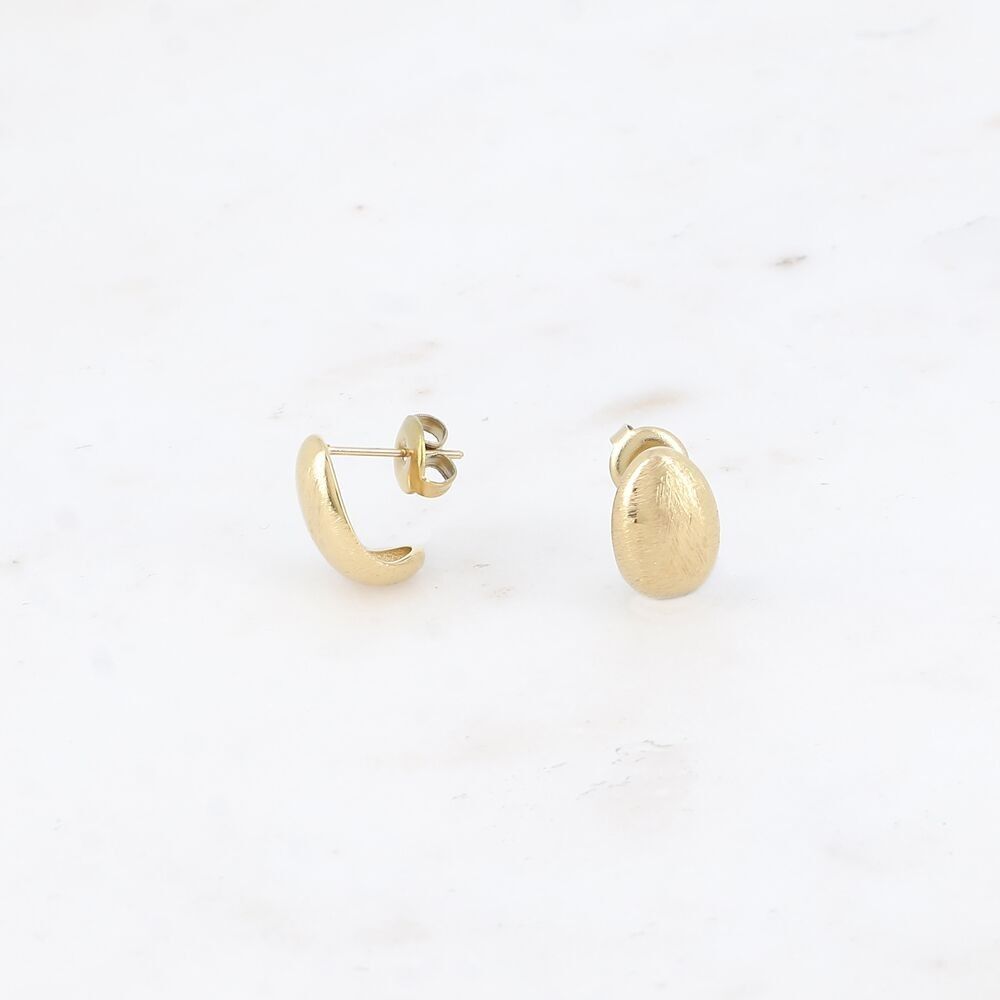 Orecchini bullet - forma curva con effetto spazzolato