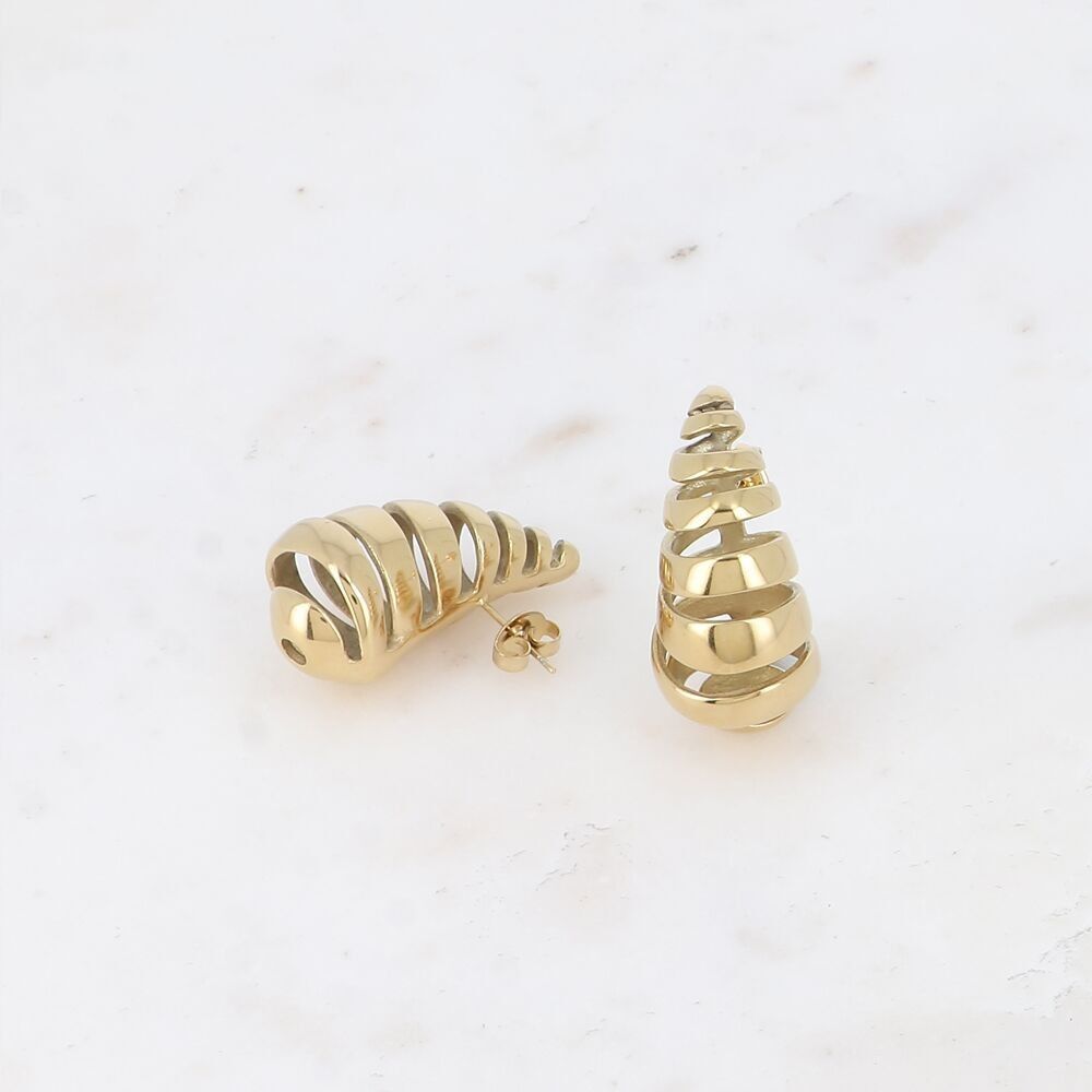 Orecchini proiettile - goccia traforata effetto turbinio 17x32 mm