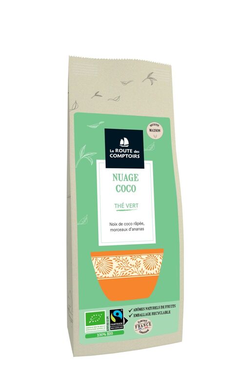 Thé vert NUAGE COCO - Coco râpée, ananas - Sachet 100g