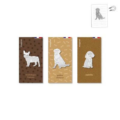 Assortiment de 9 magnets en métal - chiens