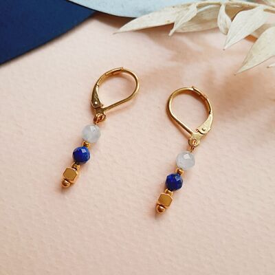 Boucles d'oreilles courtes TALISMAN Bleu
