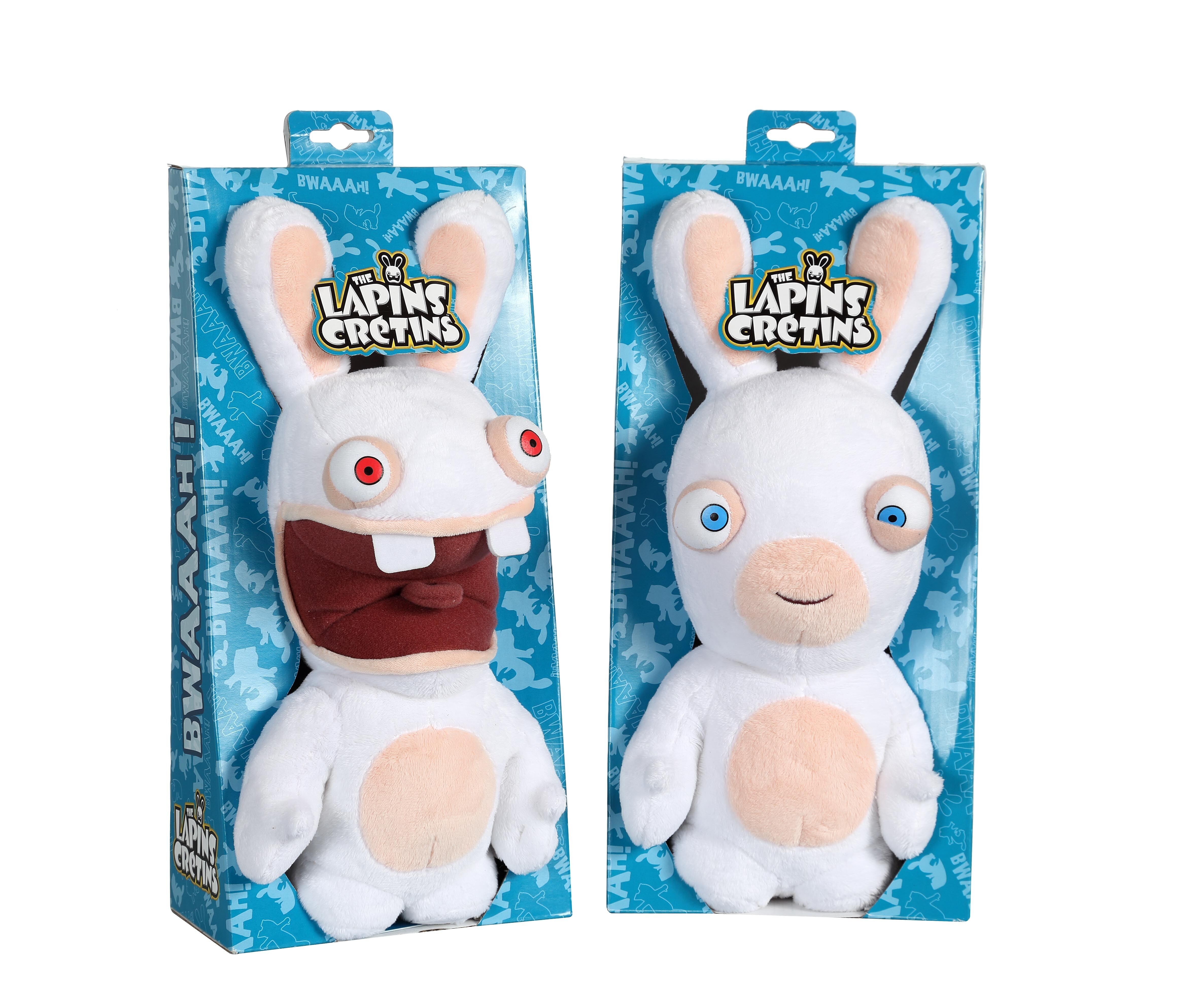Lapins Crétins sonore  28 cm en boîte chaise - par colis de 8 -  Assortiment - Vrac