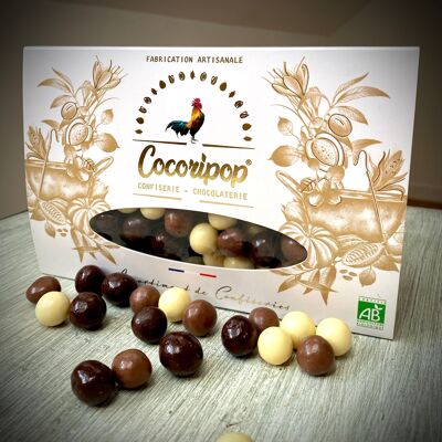 Coffret noisettes aux trois chocolats.