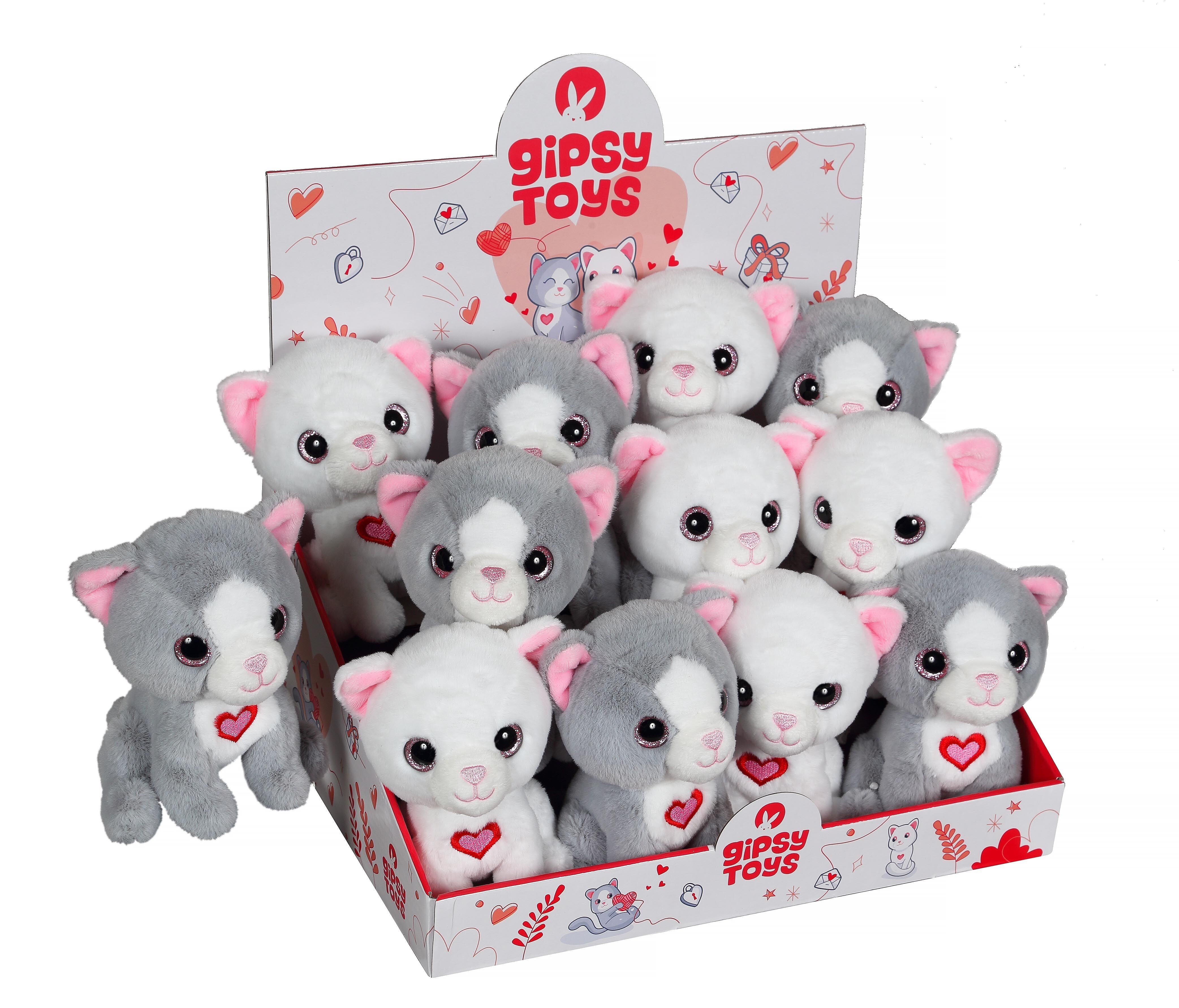 Schöne Katze – 15 cm – pro Packung mit 12 Stück – Sortiment – ​​Mini-Display