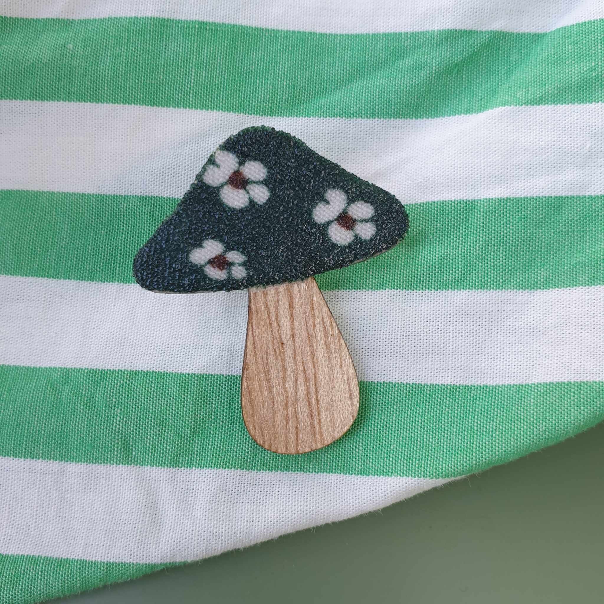 Green Mushroom Brooch