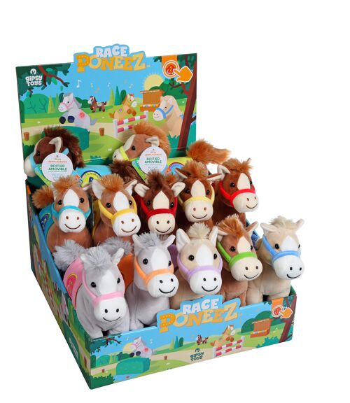 Race Poneez sonore 22cm - par colis de 12 -  Assortiment - Mini display