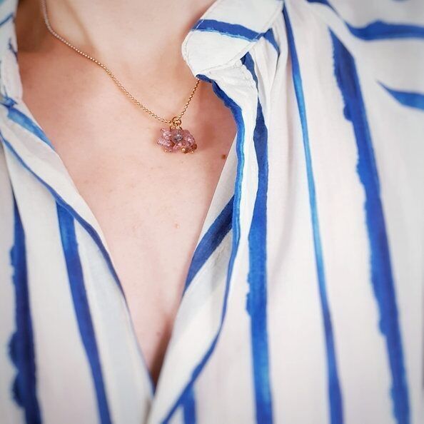 Collana Jahron, acciaio inossidabile e pietre naturali