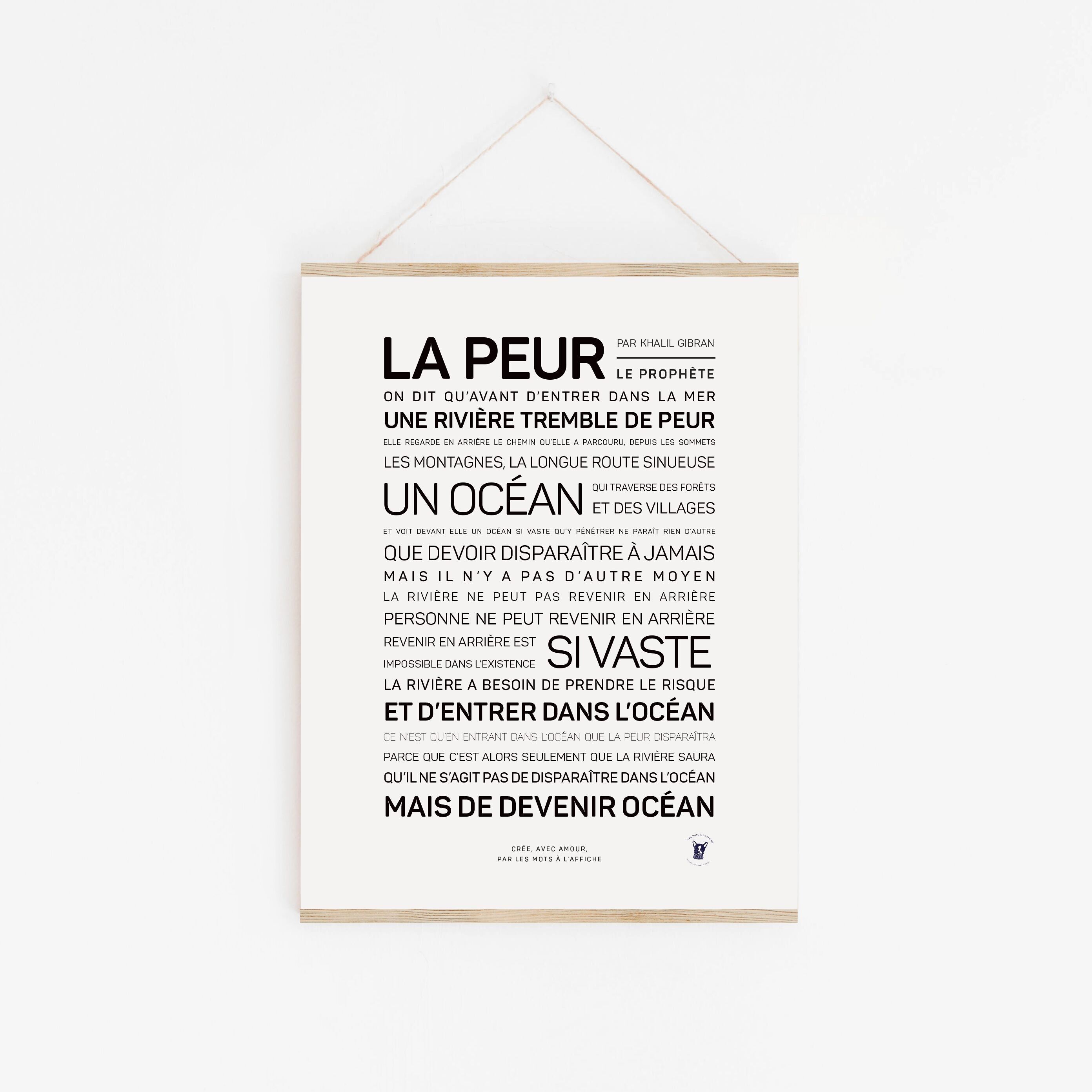 Póster Miedo de Khalil Gibran (A2, A3, A4, A5, A6)