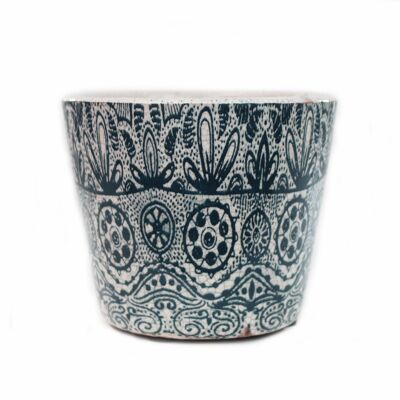 Blue ceramic flower pot