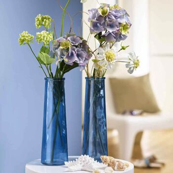 Vase conique bleu 25cm par lot de 2 2