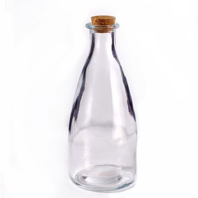 Glass bottle with a cork stopper