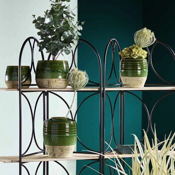 Vase décoratif en céramique vert / gris 2
