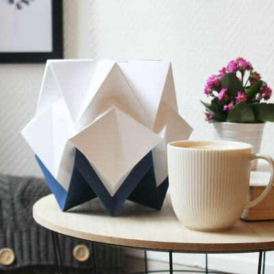 Bicolour Origami Tischlampe - S - Navy