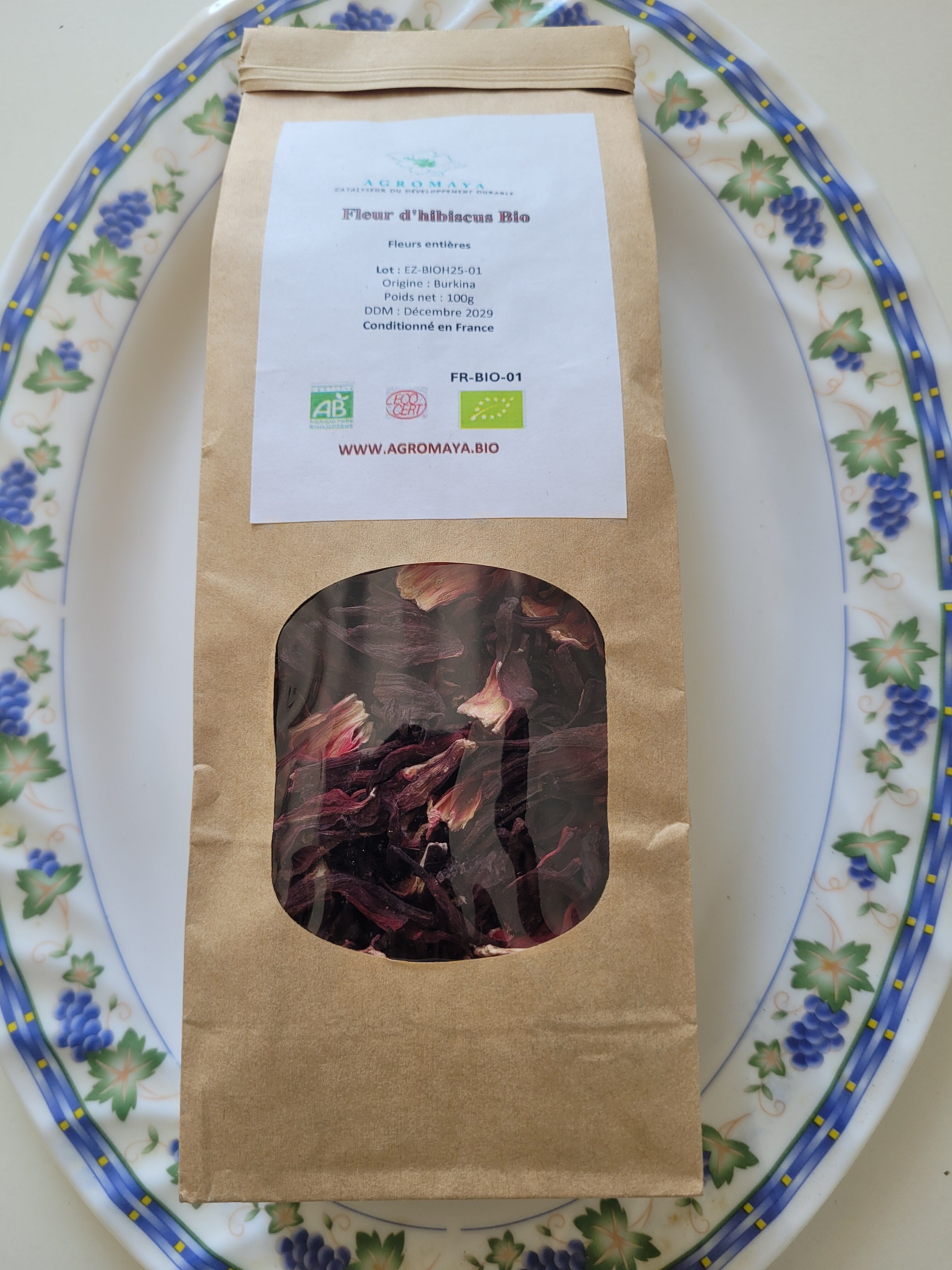 Blumen-Hibiskus-Bio-Ganzes-100G-Agromaya