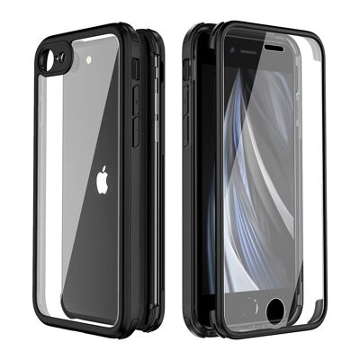 iPhone SE 2020/2022/8 in vetro temperato nero con copertura completa