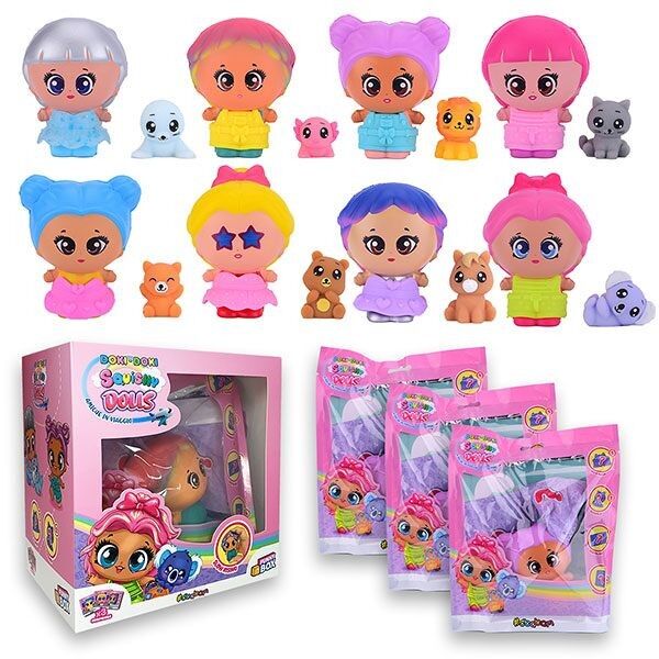 Doki Doki Squishy Dolls: Lustige Box mit 3 verschiedenen Charakteren
