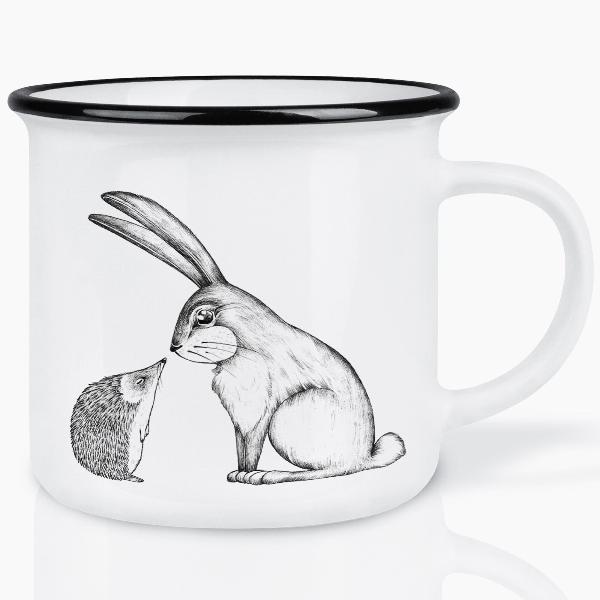 Ceramic mug – Rabbit & Hedgehog