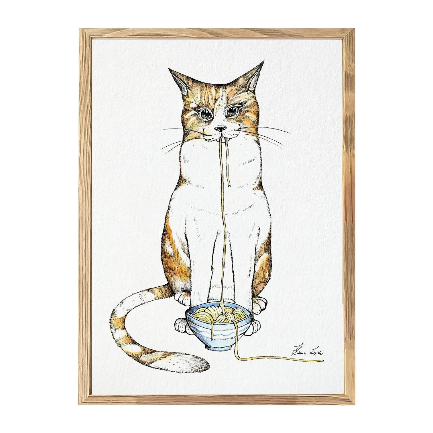 Stampa artistica - Gatto Ramen