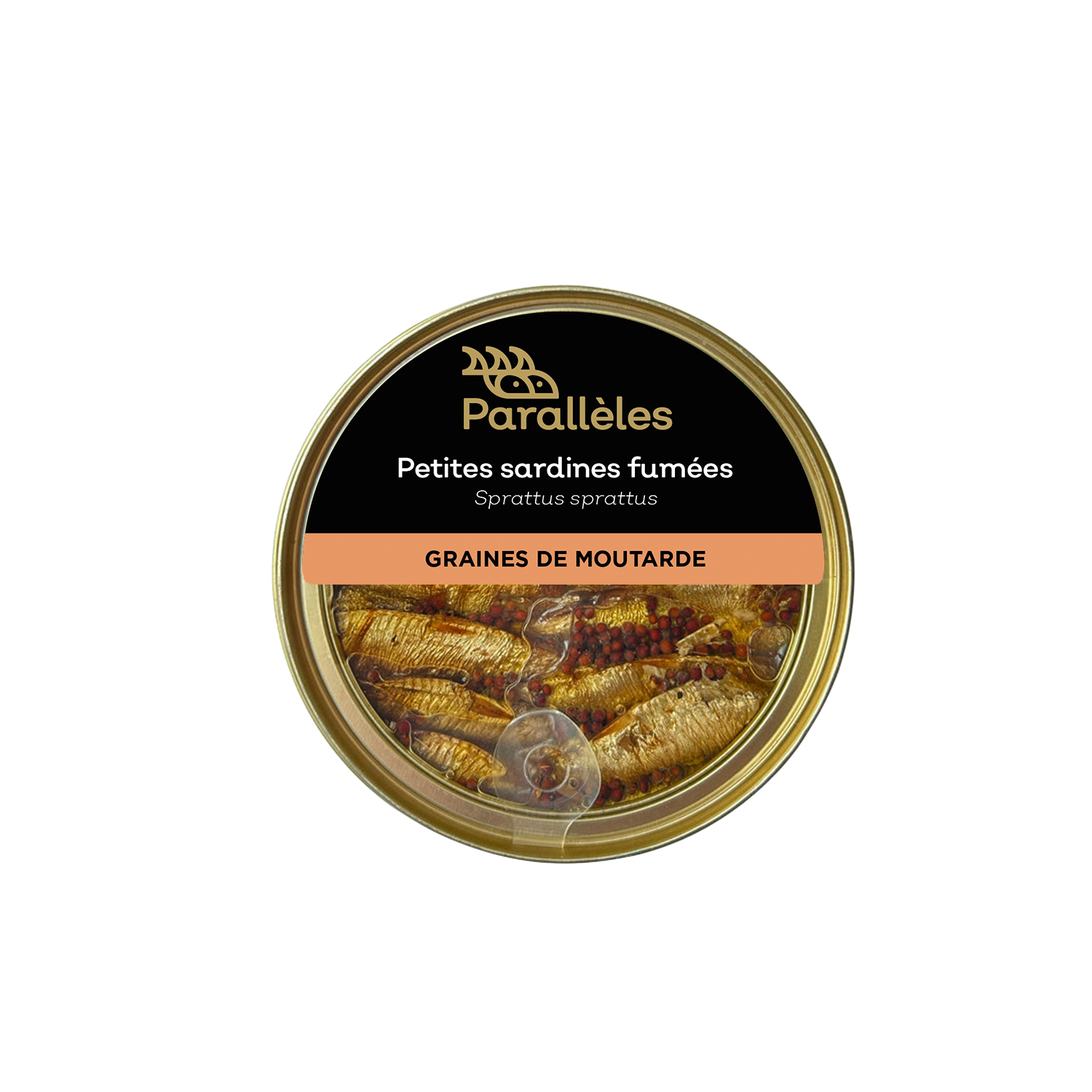 Petites sardines (Sprats) fumées MSC à l'huile de colza et aux graines de moutardes