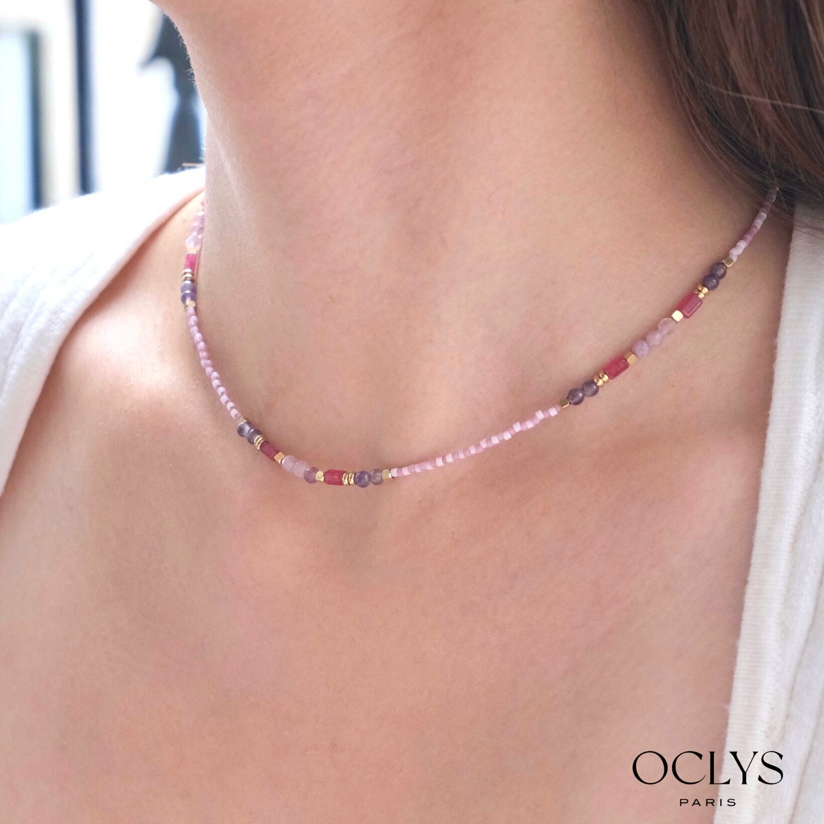 Collana Anilia in pietra naturale in acciaio inossidabile