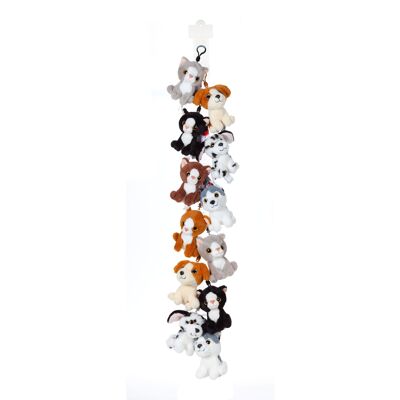 Llavero perro/gato 12 cm - por paquete de 12 - Surtido - Tira de clip