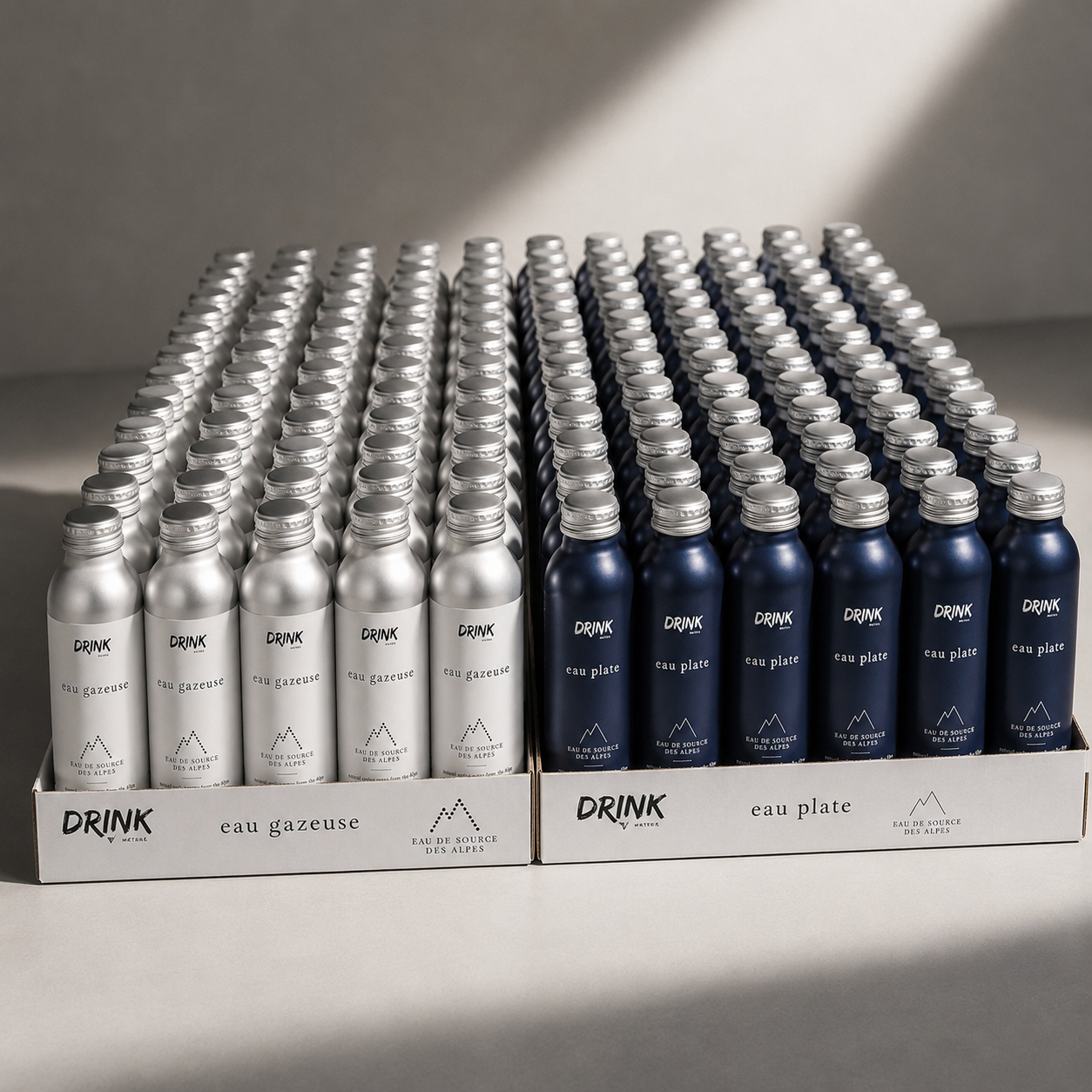 12% de descuento - Pack CHR de 120 botellas - Agua mineral sin gas premium de los Alpes - Botella de aluminio de 330 ml