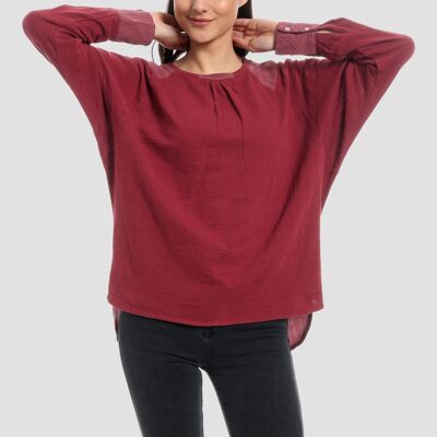 Camicia a maniche lunghe tinta in capo realizzata in cotone organico e lyocell TENCEL™