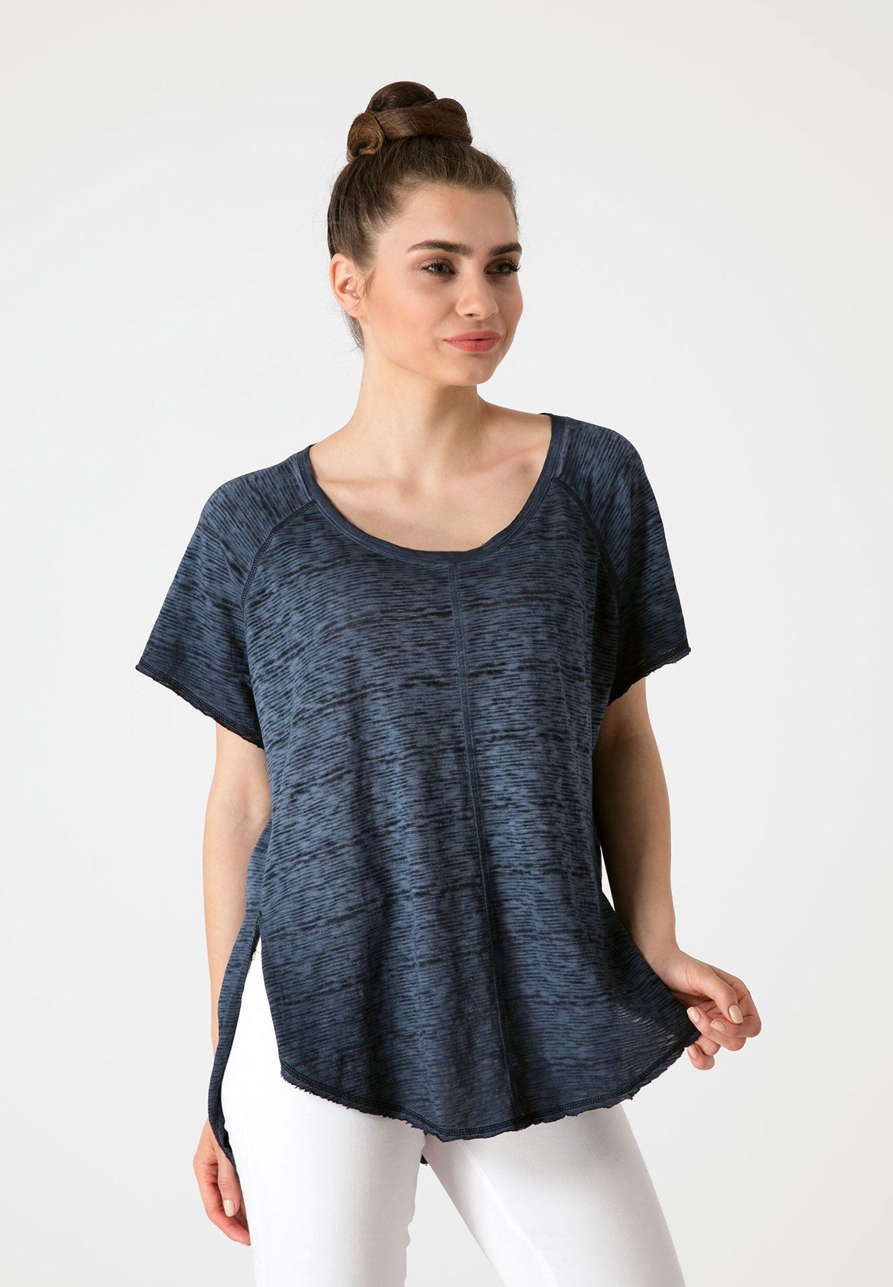 T-shirt raglan oversize en coton biologique avec dos plus long
