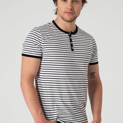 Henley a righe in cotone biologico