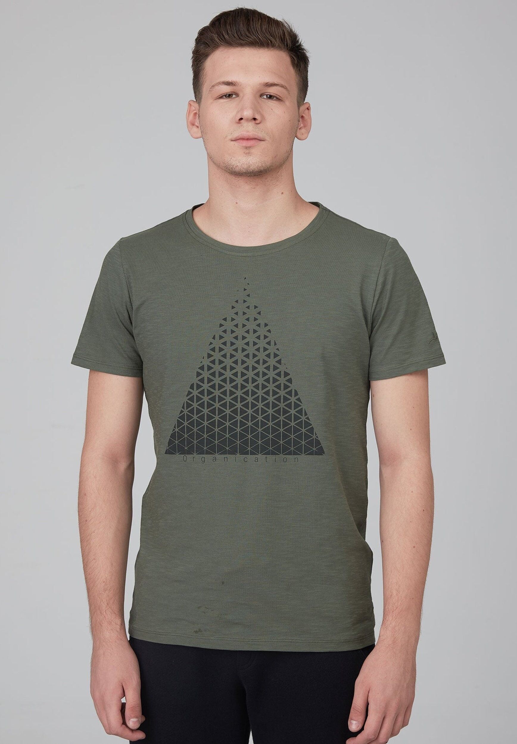 T-shirt in cotone biologico con stampa triangoli