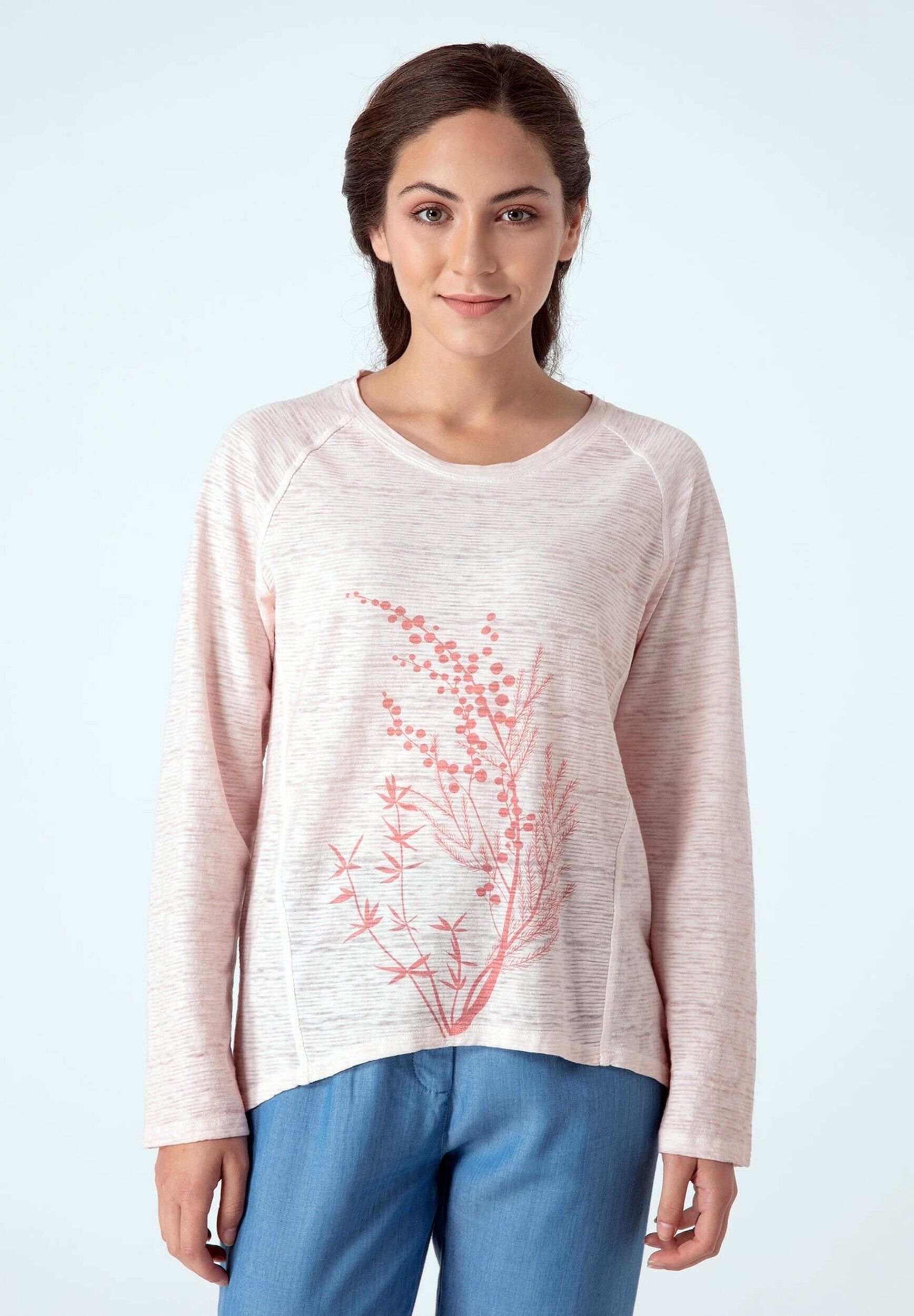 Manica lunga con stampa floreale realizzata in cotone biologico