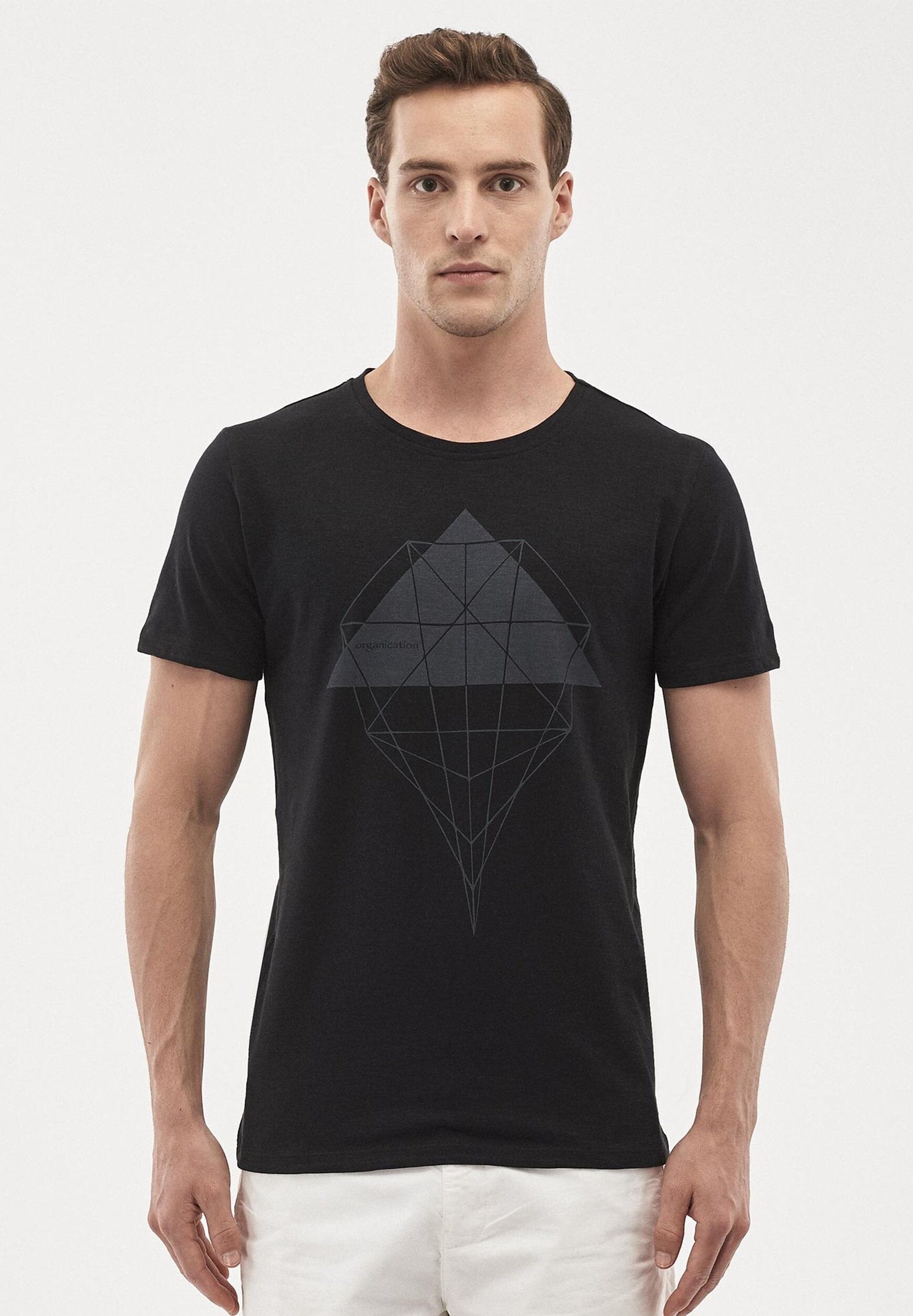 T-shirt in cotone biologico con stampa geometrica
