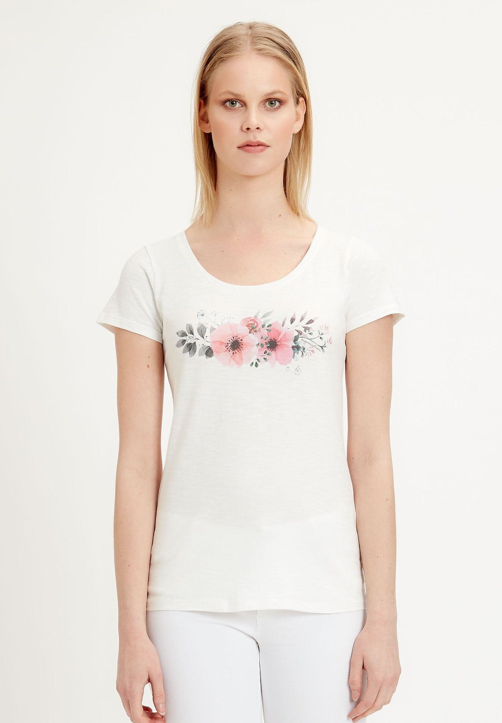 T-shirt in cotone biologico con stampa floreale