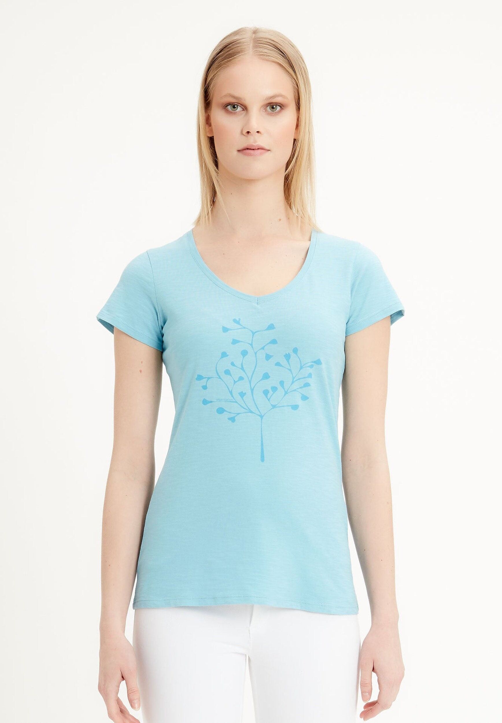 T-shirt in cotone biologico con motivo albero