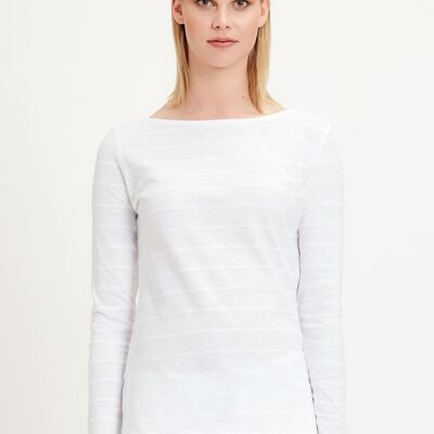 Chemise à manches longues en coton biologique avec encolure bateau