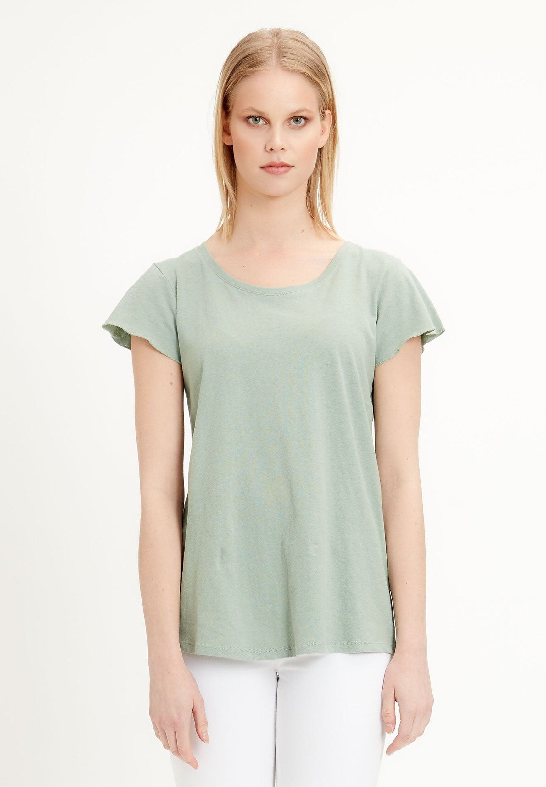 T-shirt realizzata in un misto lino-cotone biologico