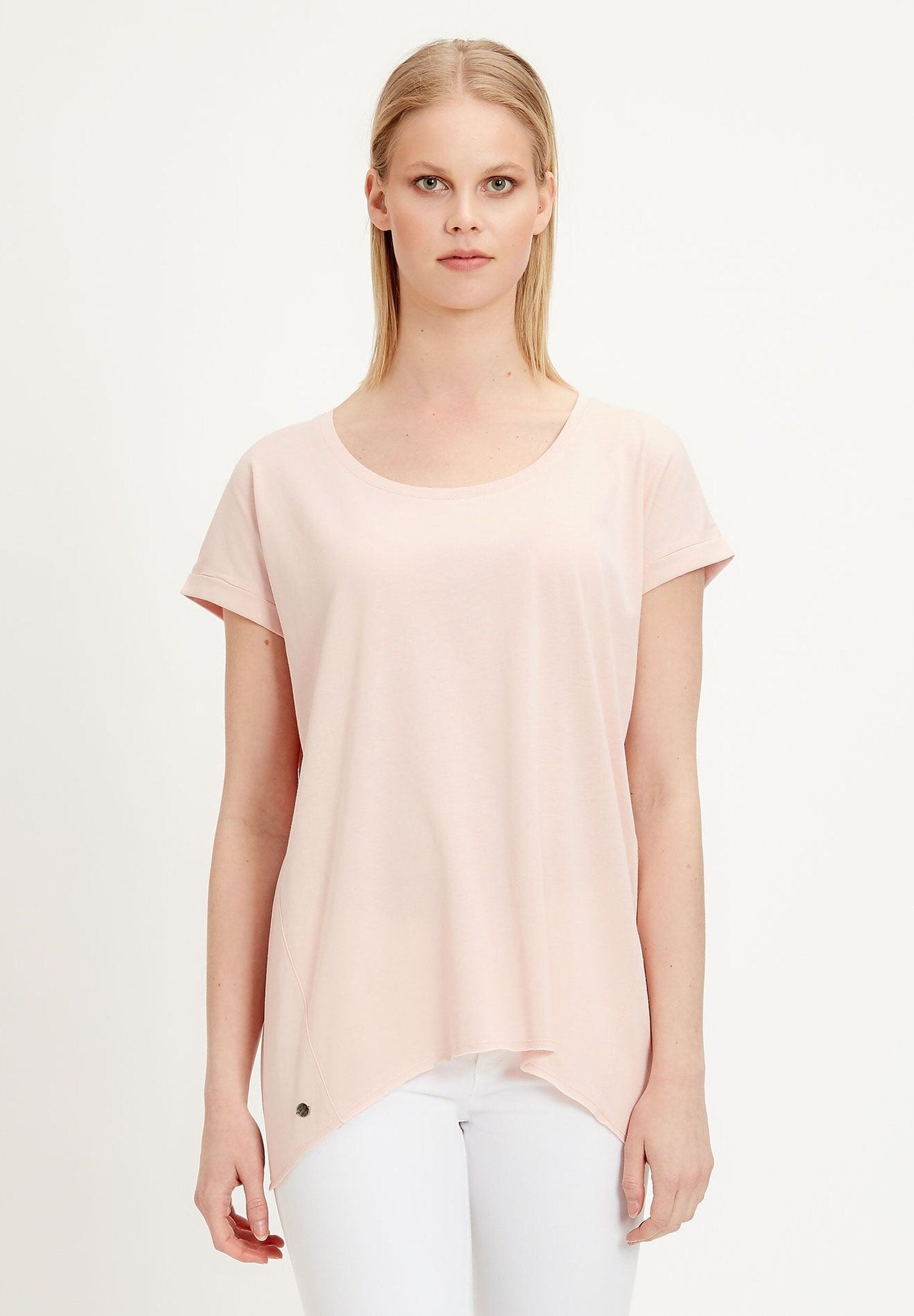 T-shirt realizzata in misto lyocell TENCEL™ con orlo asimmetrico