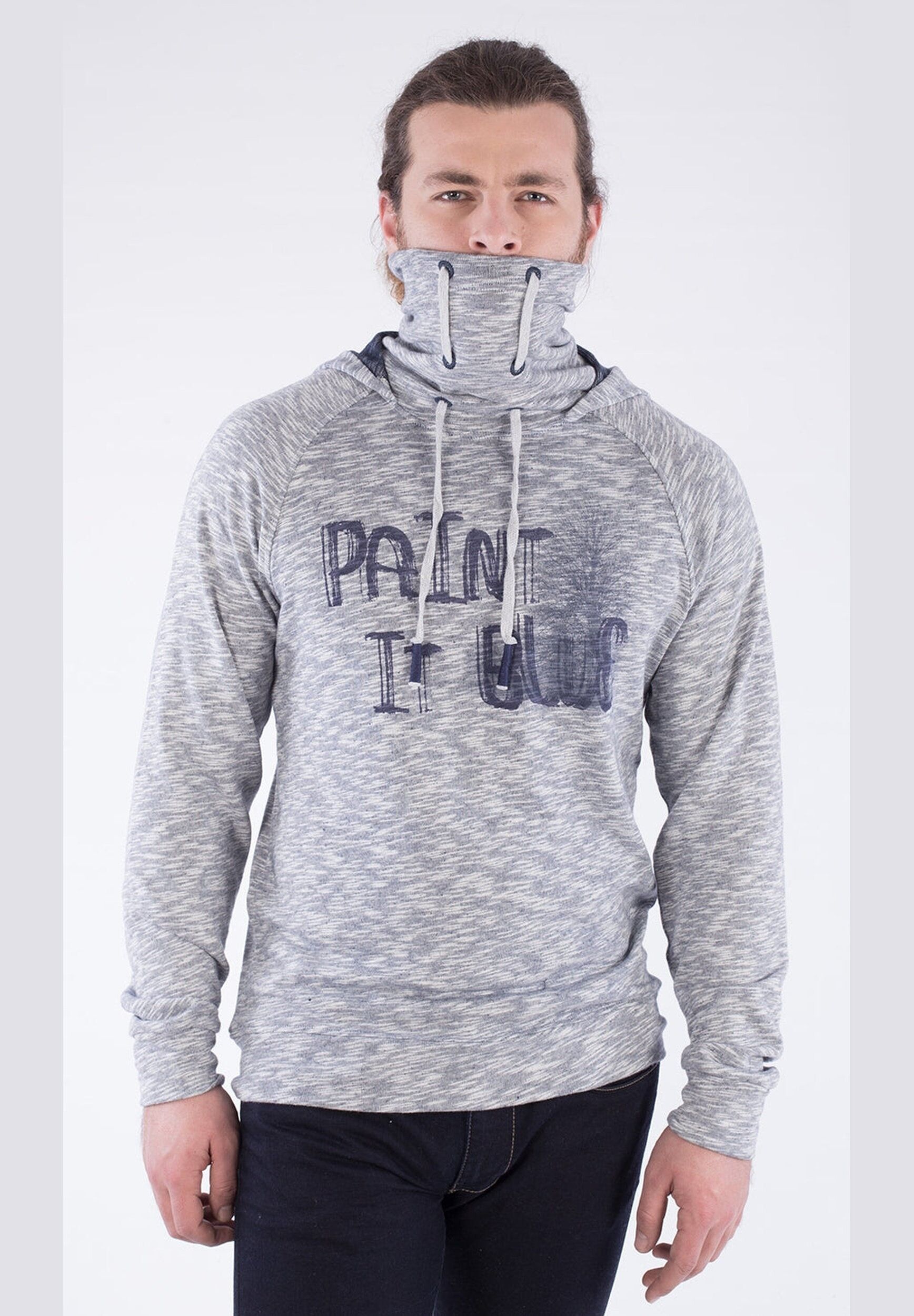 Felpa con cappuccio in jersey fiammato realizzata in cotone biologico