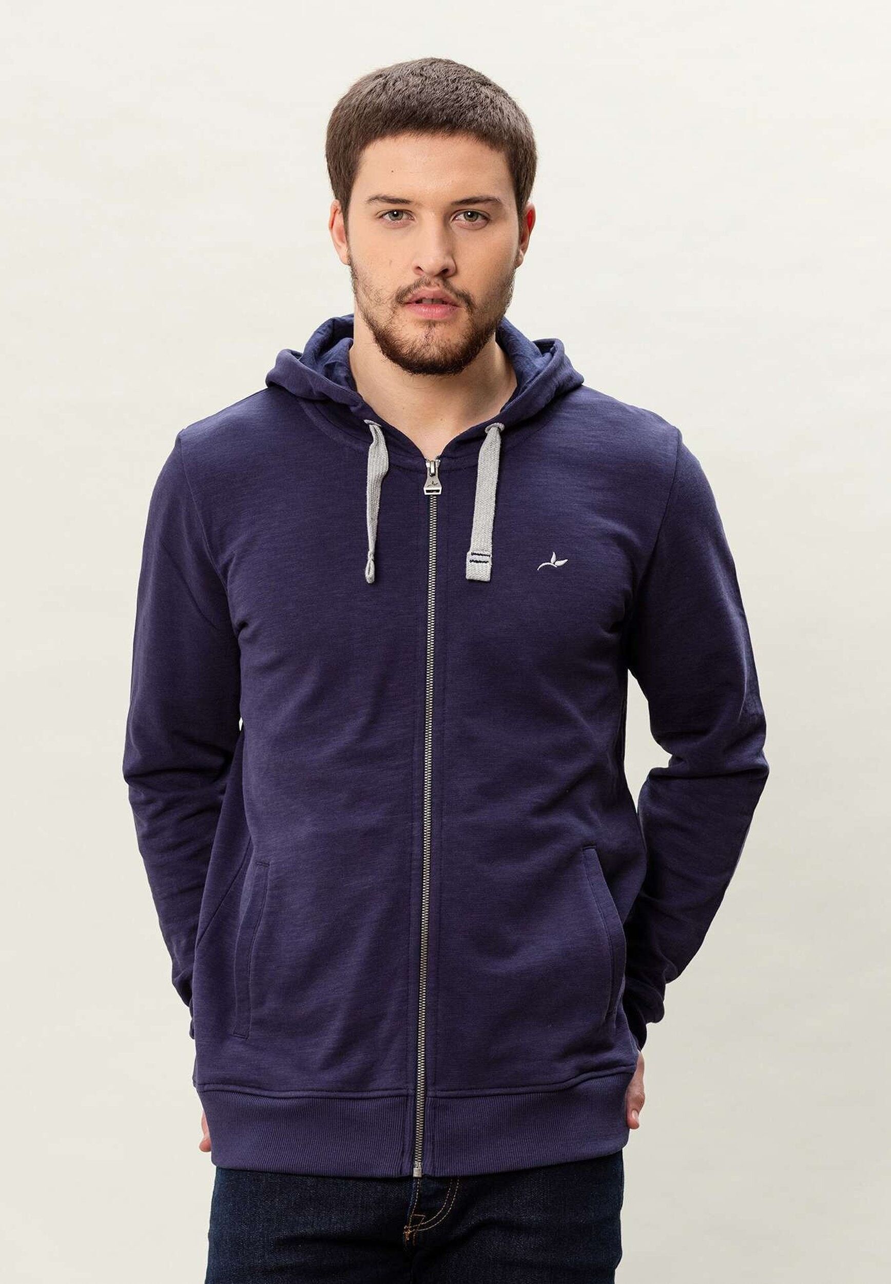 Giacca in felpa di cotone biologico con cappuccio