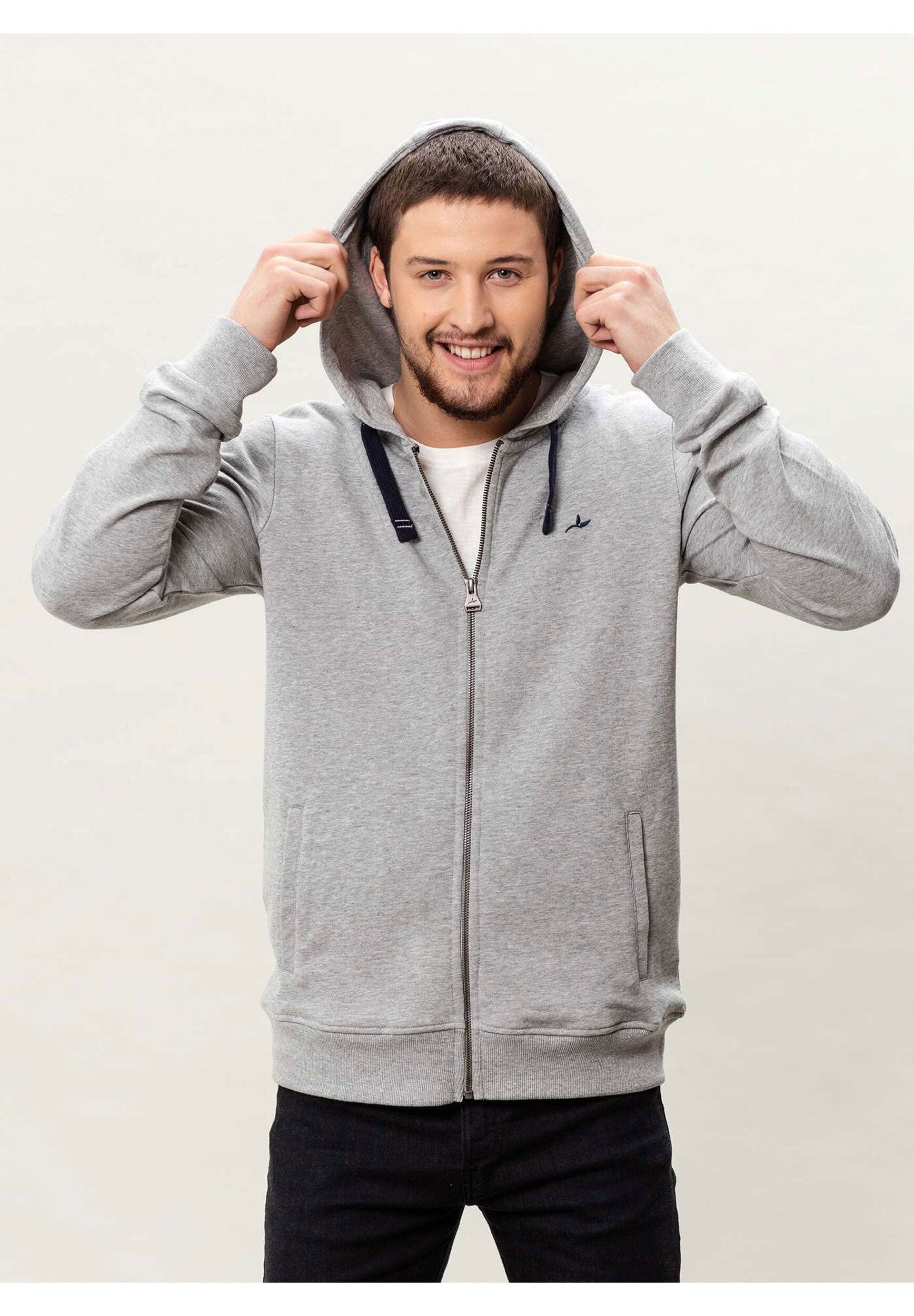 Giacca in felpa di cotone biologico con cappuccio