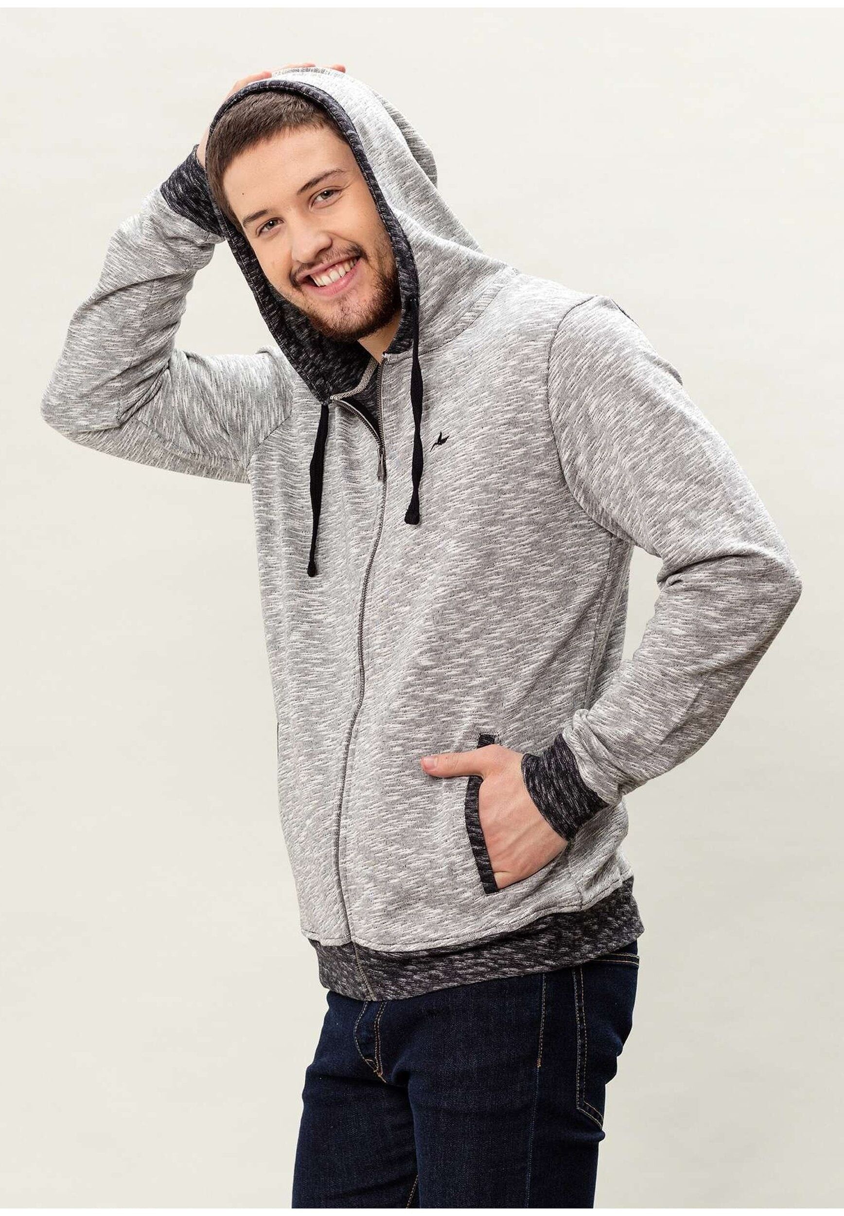 Giacca in felpa di cotone biologico con cappuccio