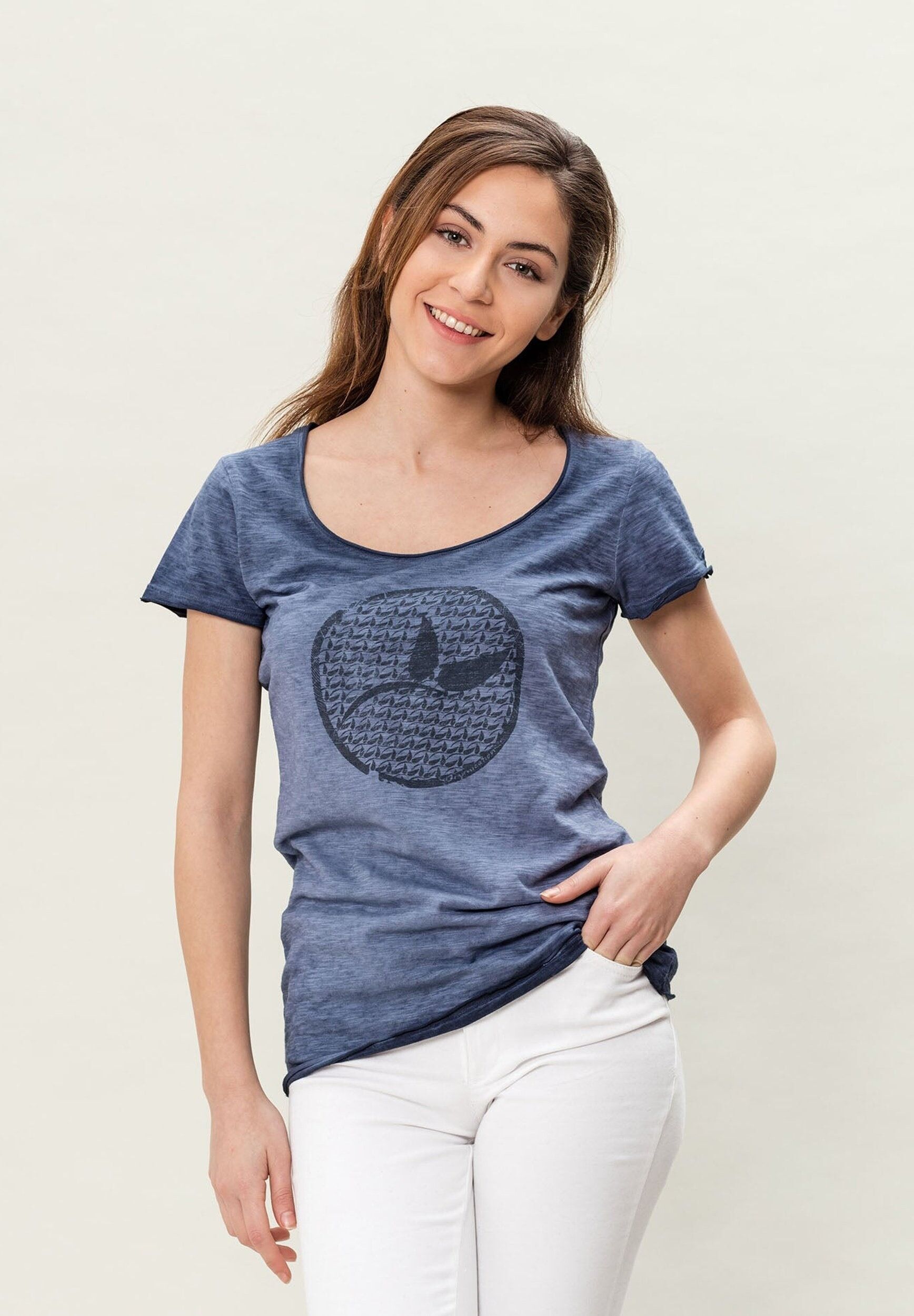 T-shirt in cotone biologico tinto a freddo