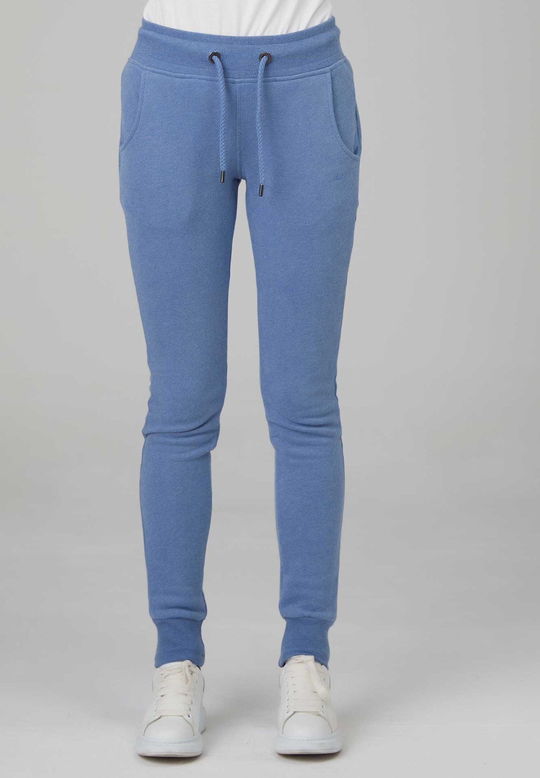 Pantaloni da jogging in look mélange in cotone biologico