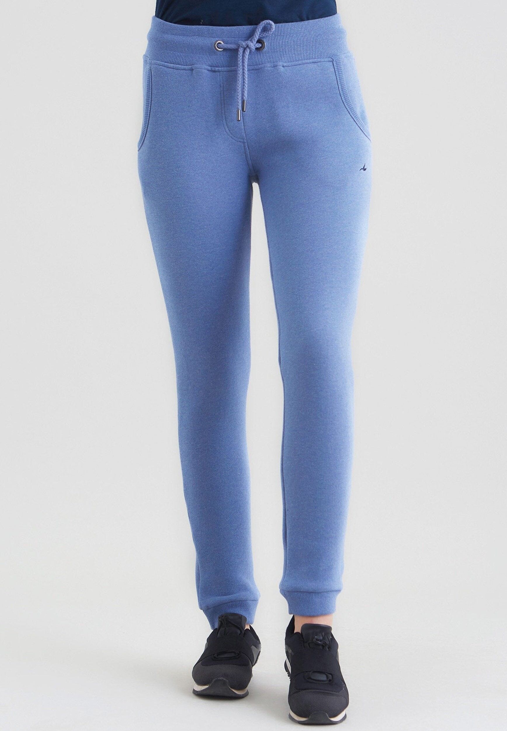 Pantaloni relax dall'aspetto mélange in cotone biologico