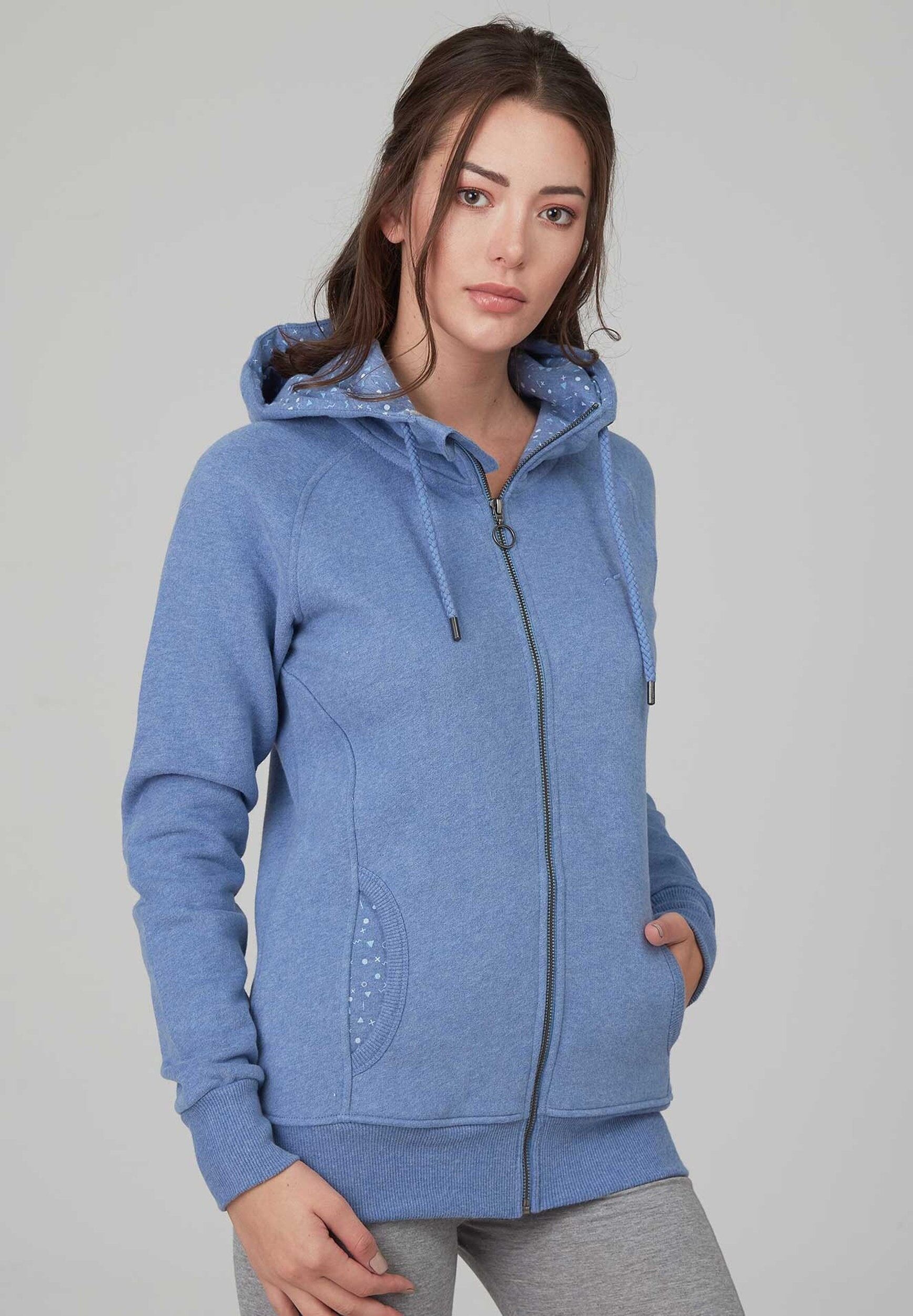 Felpa con cappuccio realizzata in cotone biologico melange