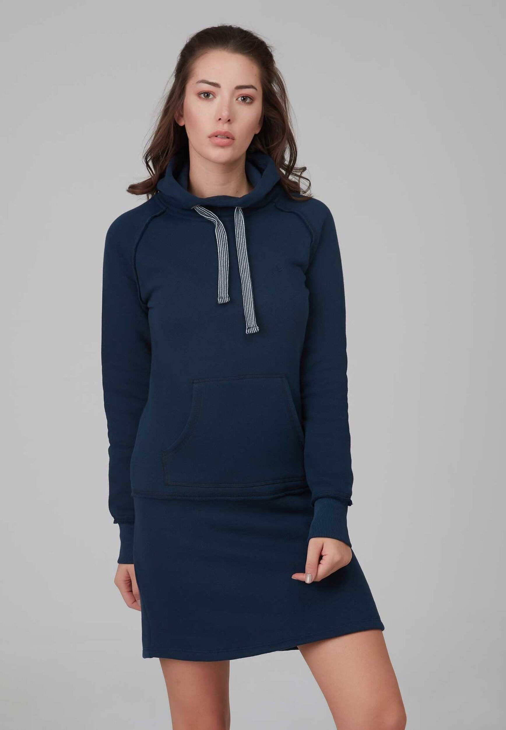 Abito con cappuccio a maniche lunghe realizzato in cotone biologico con tasche laterali