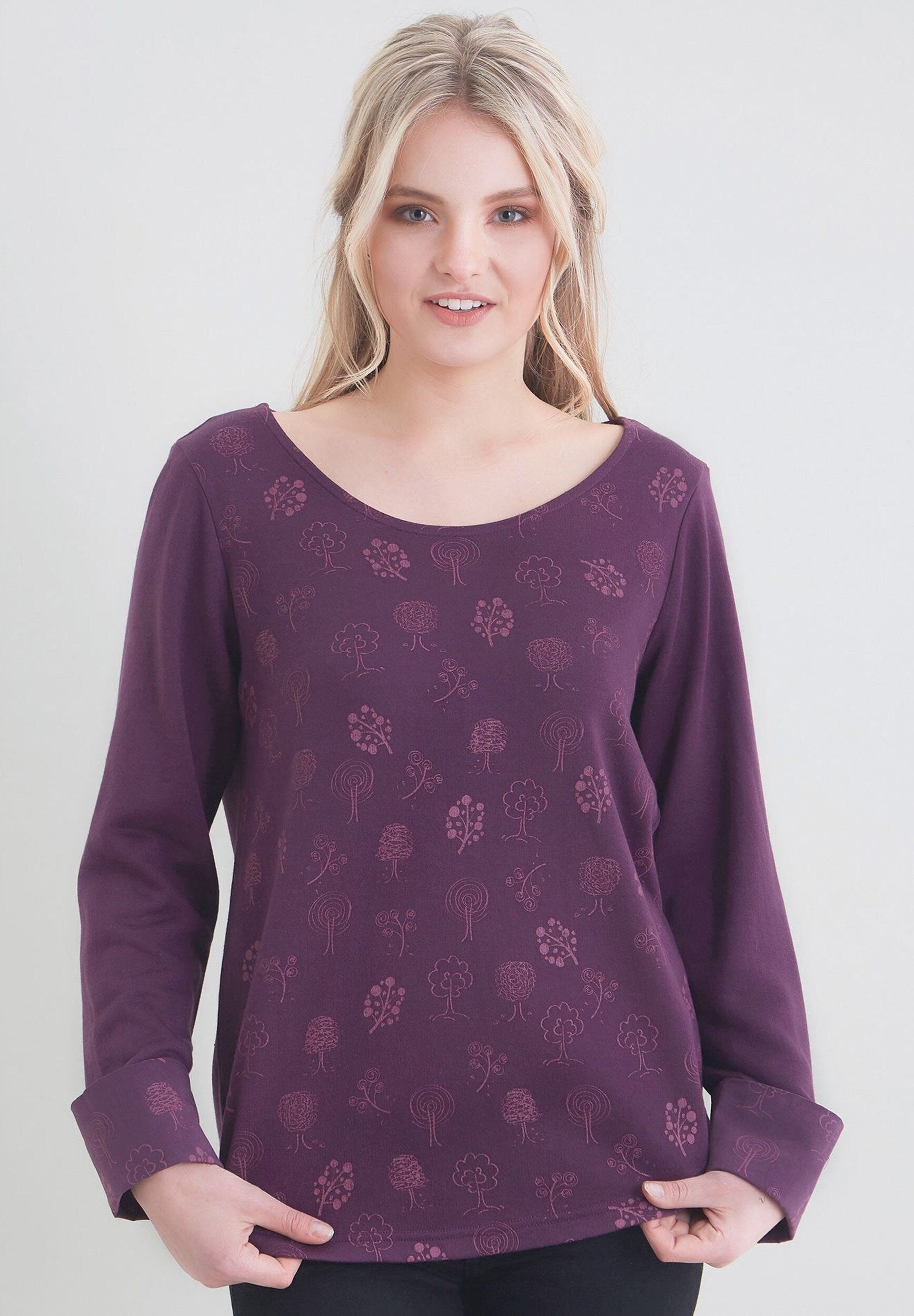 Maglia girocollo in TENCEL™ Lyocell con stampa all over