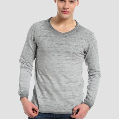 Chemise à manches longues teinte en pièce en coton biologique