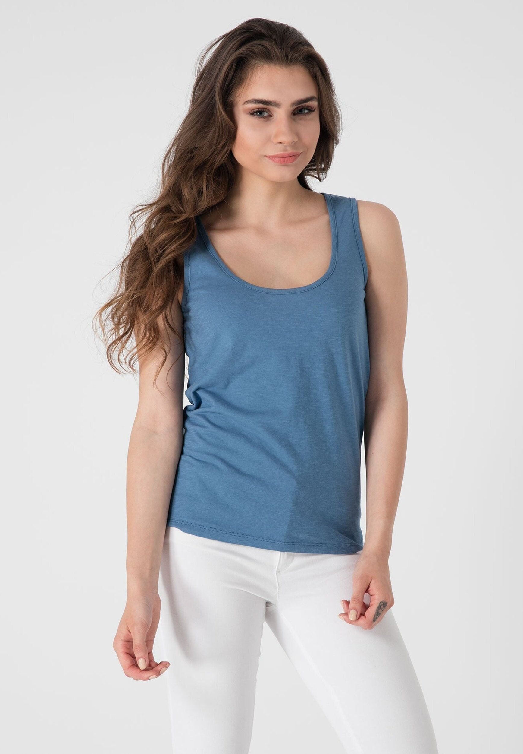 Canotta in jersey fiammato di cotone biologico